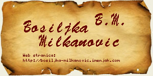 Bosiljka Milkanović vizit kartica